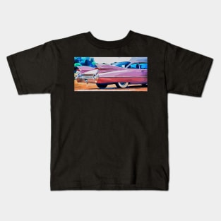 Cartoon style Pink cadillac Kids T-Shirt